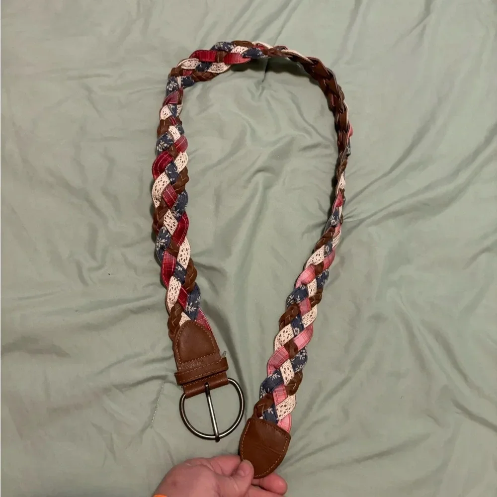 Leather Belt red white blue size 11/40 inches